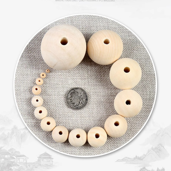 Beads from natural wood