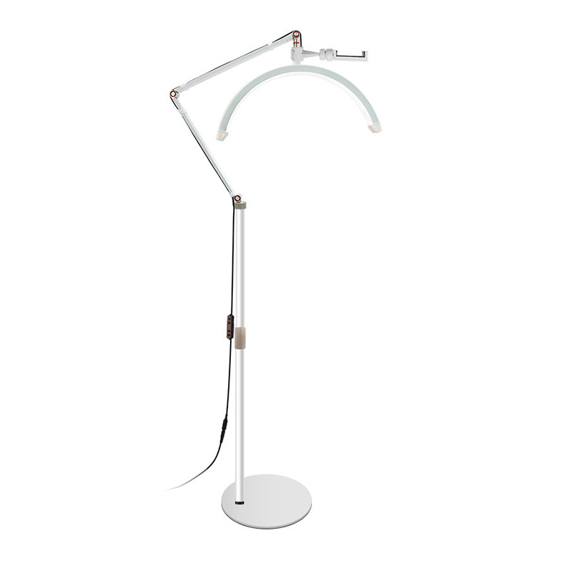 16inch 화이트 플로어 스탠딩 [유선제어 + 휴대폰클립] 20W