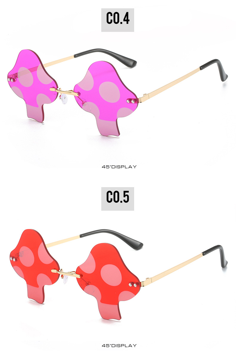 Special-Shaped Mirror Glasses Style Holiday, Stage, Street Occasion Hip-Hop Mushroom PC UV400 Protection Special-Shaped Mirror Full Frame Women's Sunglasses