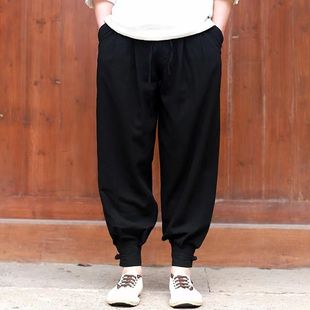 西蒙莱纳 Monk pants are free of leg tie -legs spring and summer men and women pocks.