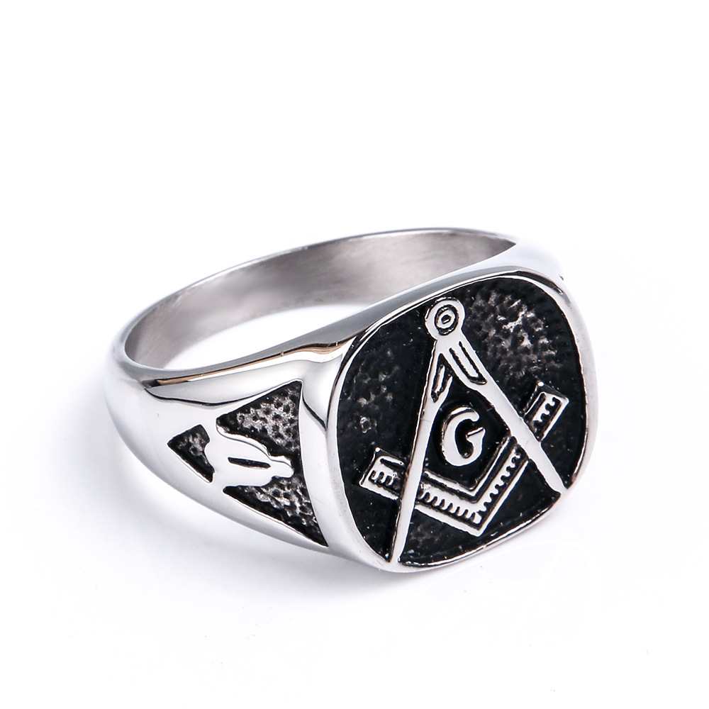 Titanium Steel Material Casual Ethnic Style Totem Titanium Steel Polishing Men's Rings