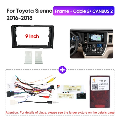 DVD Navigation Frame Suitable for Toyota/Sienna - framecable2canbus2-9inch