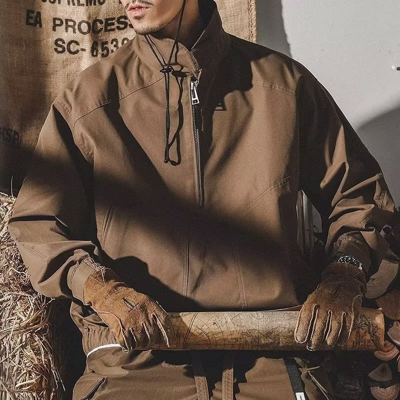 Chaqueta de chaqueta funcional retro americana suelta de la marca de moda Chaqueta de trabajo japonesa de primavera y otoño para hombres Chaqueta de pareja Tops de moda