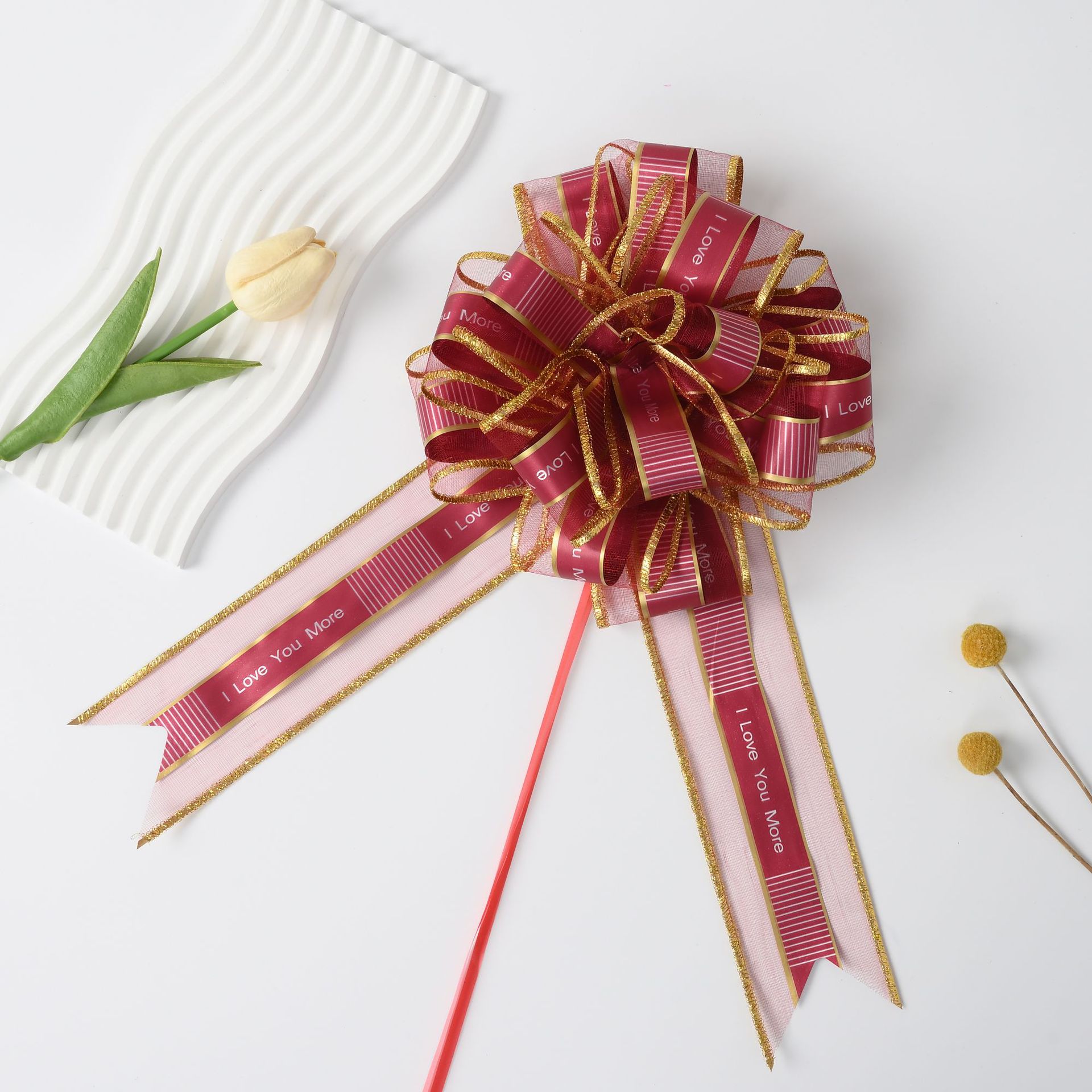 Transfronterizo 64mm supergrande tela de nieve chapada en dorado flor de mano suele / confesión / decoración de eventos de automóviles de boda mate flor de dibujo