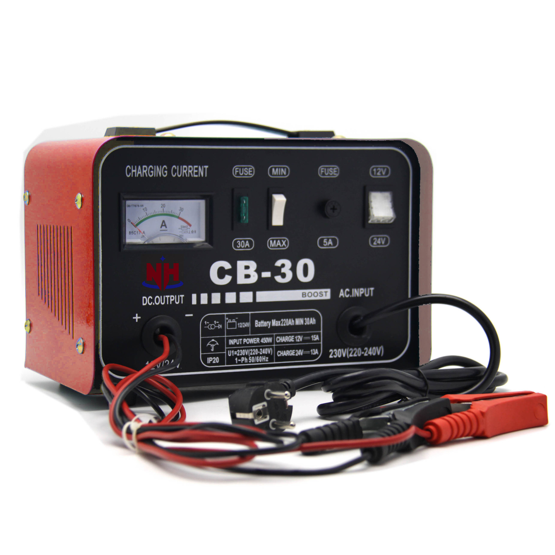 CB-30汽车客车货车电瓶车卡车充电器24V12V应急启动电源维护