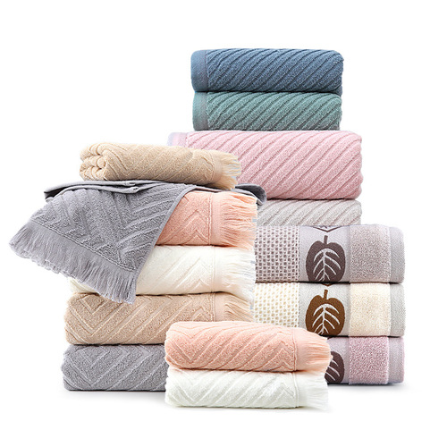 Cotton Towel Set Simple Face Washing Home Bath Absorbent Face Towel 32-Ply 100% Cotton Couple Gift Towel Customization