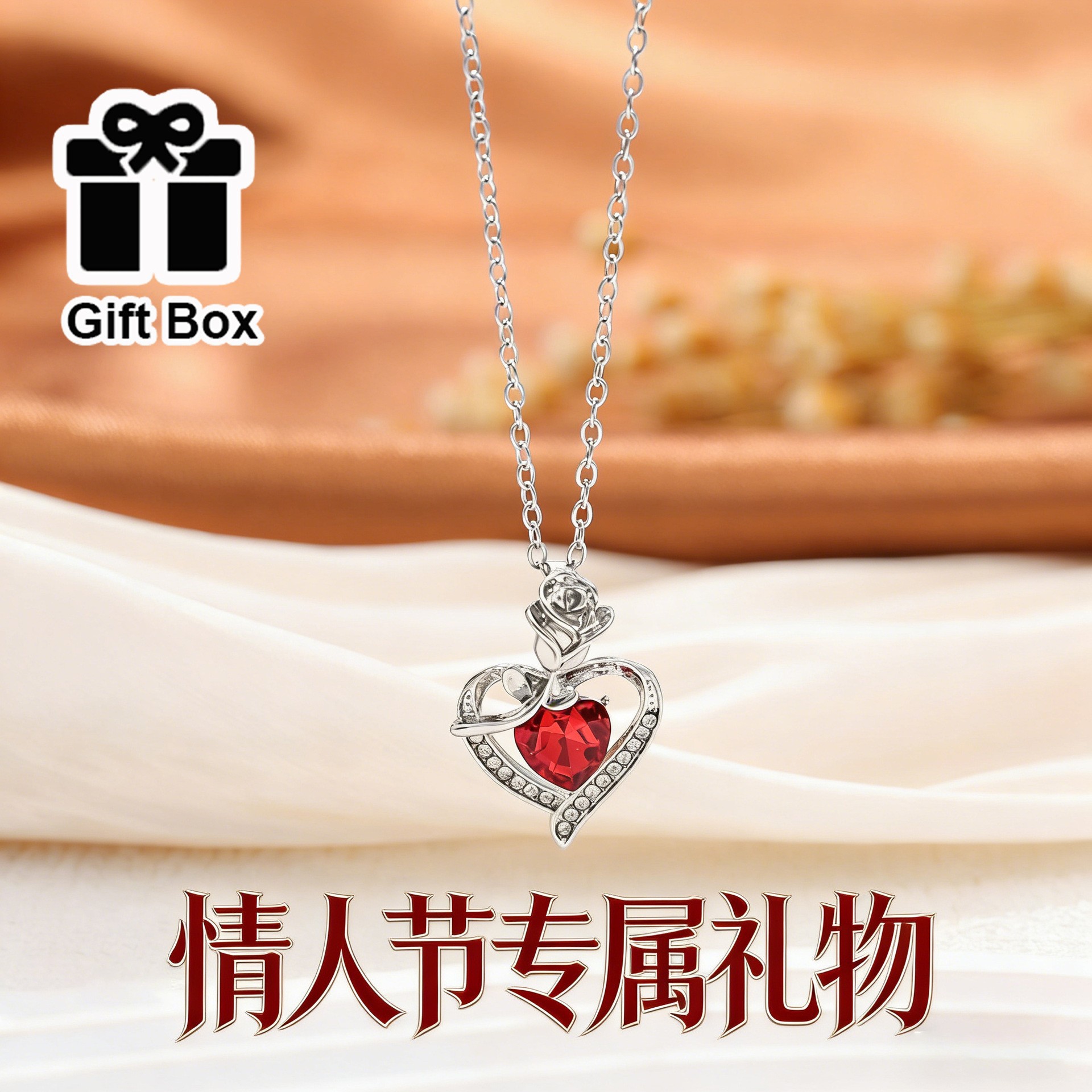 Deseo transfronterizo de moda europea y americana rosa mujer amor colgante de diamantes joyas de regalo del día de la madre