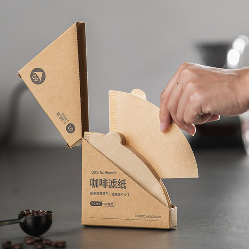Coffee filter paper hand-pour drip filter American coffee machine fan-shaped conical log filter paper V60