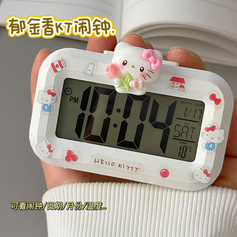 かわいい Jiyikawa 人形装飾ミニ目覚まし時計学生寮多機能タイミングベッドサイド時計目覚まし時計|undefined