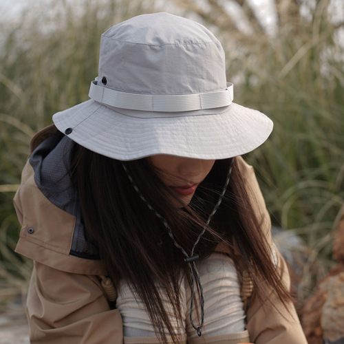 Outdoor foldable fisherman hat Japanese neutral pot hat casual travel sunshade hat for girls and boys summer quick-drying hat