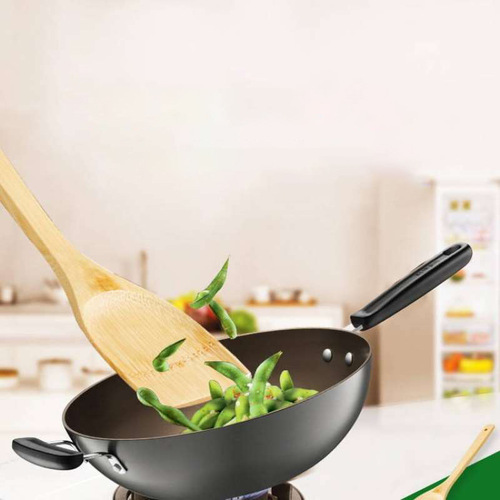 Nanzhu wooden shovel, non-stick pot, long-handled pot, frying and stir-frying, does not damage the pot, kitchen utensils, bamboo shovel set, household wooden rice spoon and shovel