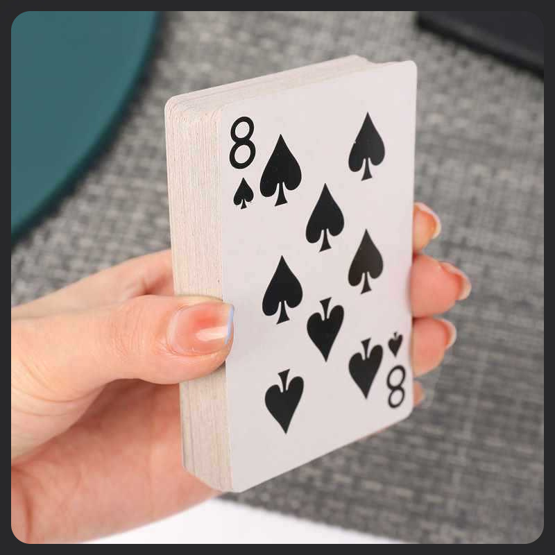 Entertainment playing cards, increased thickness
