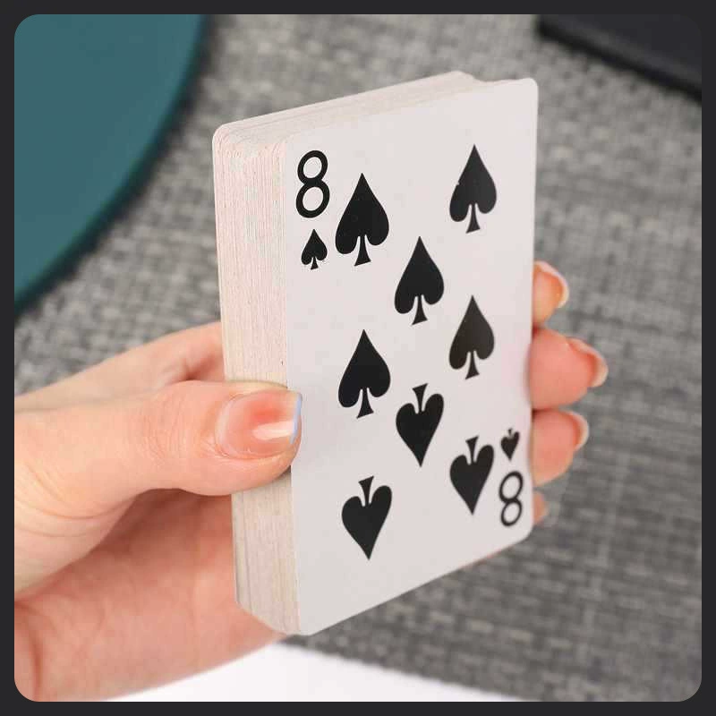 Entertainment playing cards, increased thickness