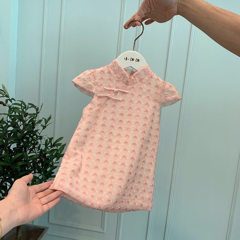 Vestido de estilo chino cheongsam para niños ropa de niña delgada de verano vestido de niña vestido de princesa de niña de estilo occidental
