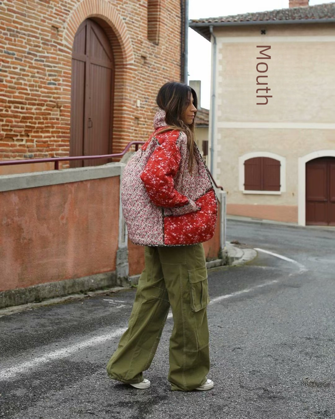 Women's Floral Cotton Winter Coat With Lapel Collar British Style_voghion.com
