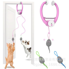 新しい上下伸縮ドアクリップ電気猫のおもちゃマウス弾性ロープ吊りドアペット猫のおもちゃ