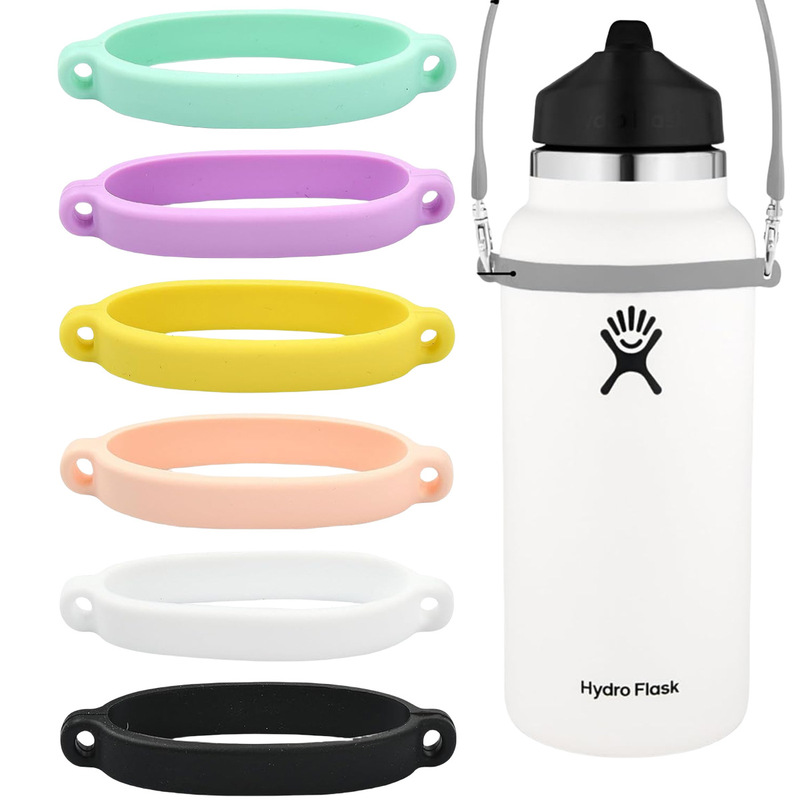 Silicone Water Cup Lanyard Collar Water Bottle Sling Water Cup Handle Silicone Ring Strap Outdoor Sports Portable Holder