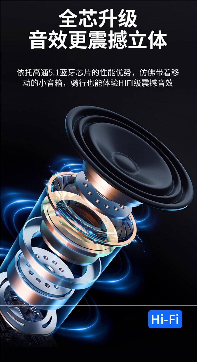 Hengjiang A12S Motorcycle Helmet Bluetooth Headset Half Helmet Full Helmet Cycling Waterproof Noise Reduction Long Battery Life Dedicated for Intercom