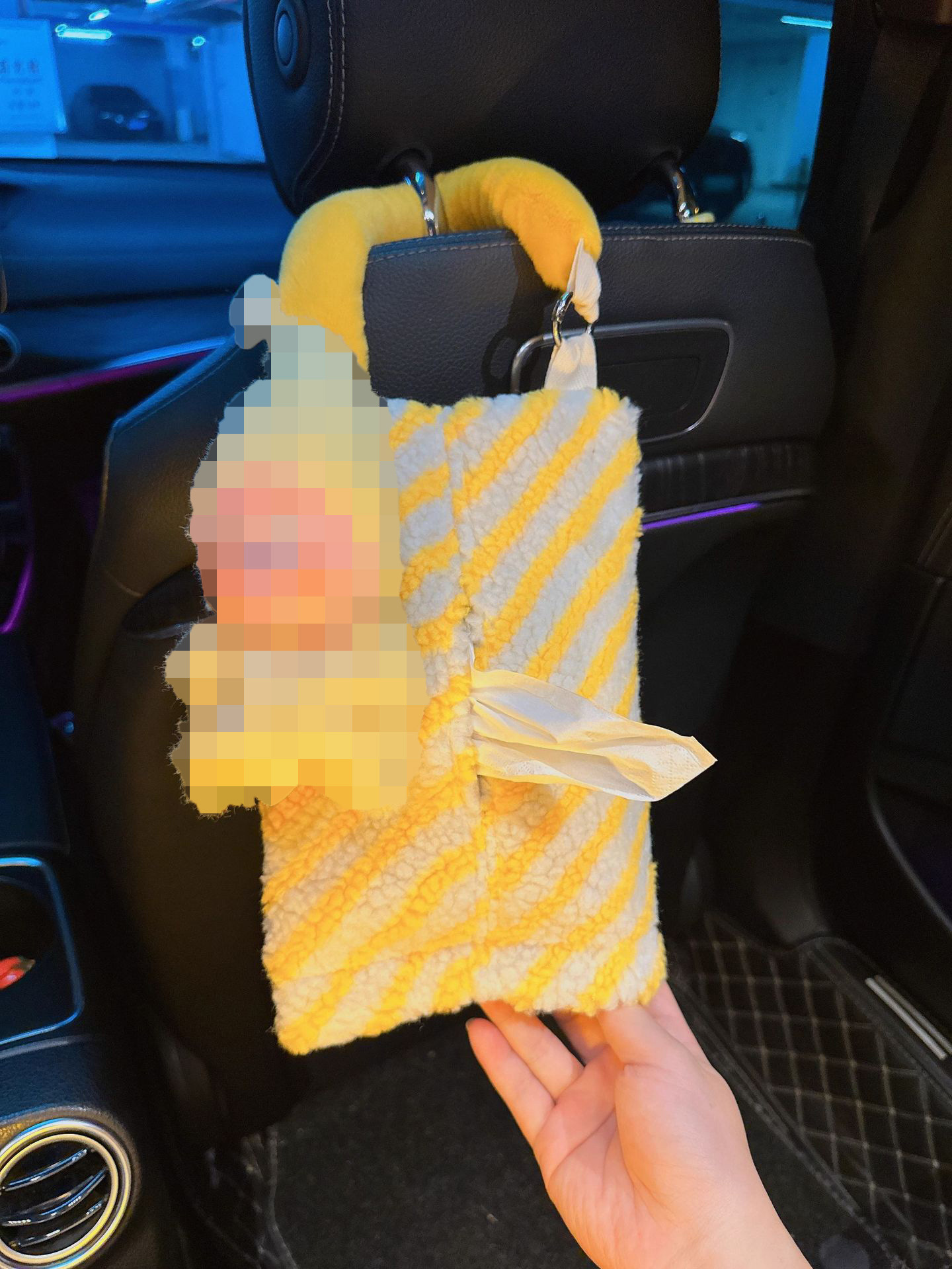Car Tissue Box, Plush Hanging Bag, Car Storage, Cute Car Interior Doll, Car Essentials