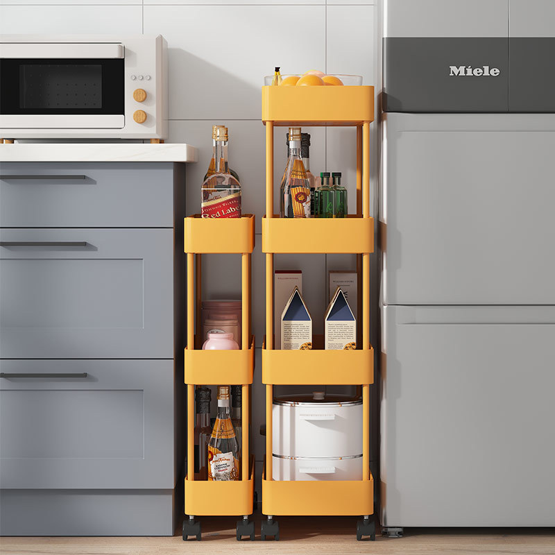 Floor-standing storage rack, multi-layer storage rack, trolley for kitchen, bedroom, bathroom, mobile storage rack, organizer rack with wheels