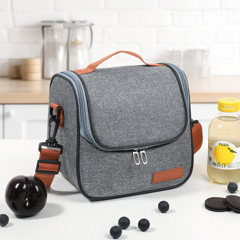Bolso aislante portátil catiónico, bolso de lonchera de mensajero, bolso de almuerzo con cinturón, bolso de hielo de papel de aluminio, bolso de trabajo de viaje de moda