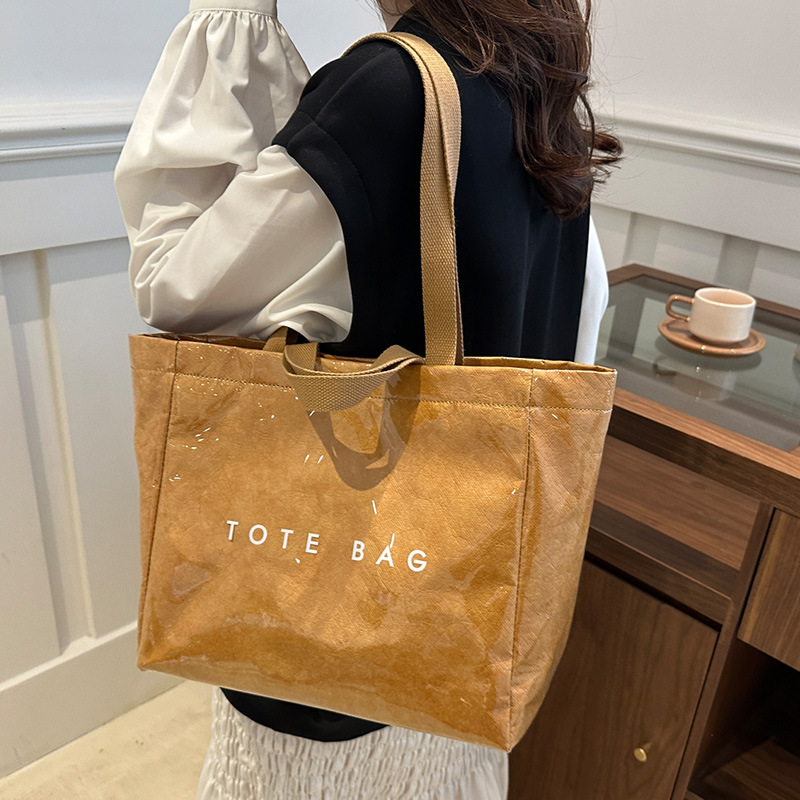 Bolsa de Jalea de papel DuPont de gran capacidad bolsa de mano impermeable de PVC transparente de moda bolsa de mano para viajar al trabajo bolsa especial para mamá