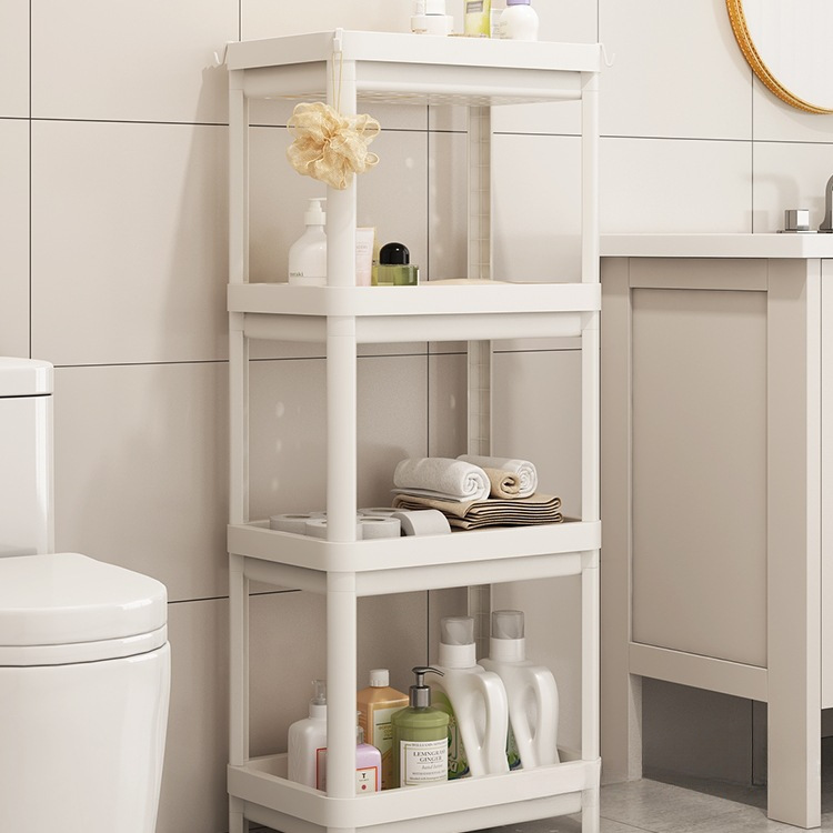 Floor-Standing Bathroom Multi-Layer Cosmetics Storage Rack Household Sandwich Storage Rack Snack Cart