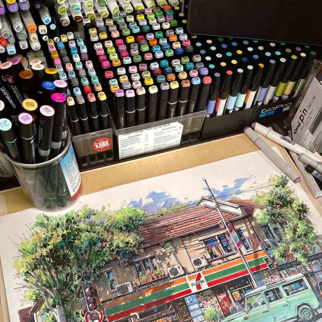 Touch马克笔48色彩色双头酒精油性美术绘画笔水彩笔颜色笔马克笔