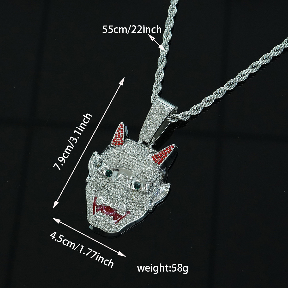 Hip Hop transfronterizo nuevo colgante de cráneo fantasma japonés Hiphop moda moda para hombres joyería collar al por mayor