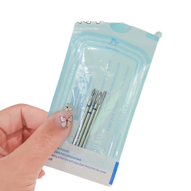 Manicura bolsa de desinfección desechable bolsa de embalaje autosellada bolsa de almacenamiento bolsa sellada kit de herramientas tijeras de cuero muerto pinzas cepillo de polvo