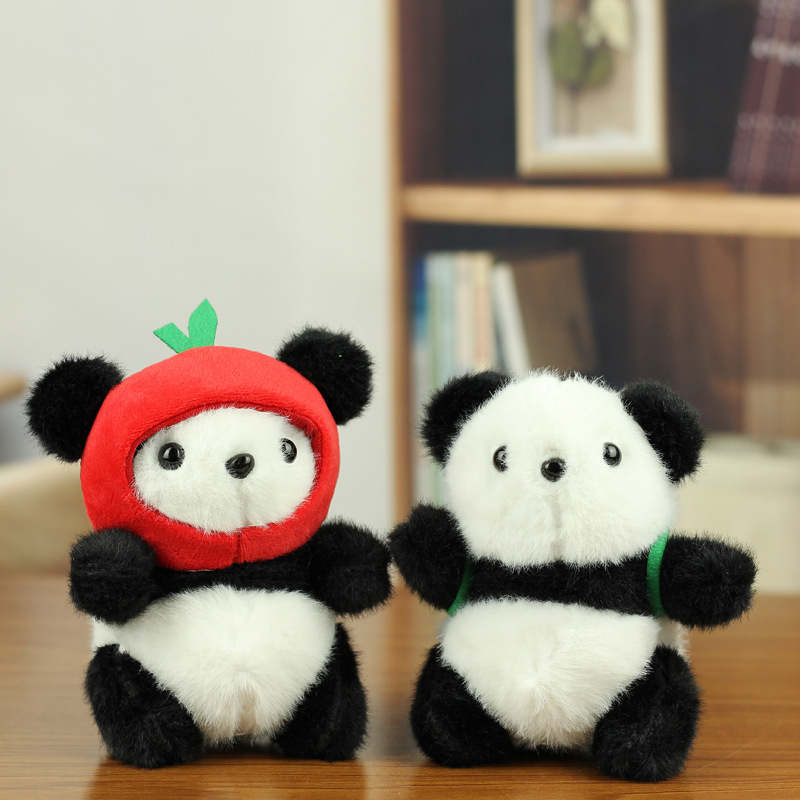 Red en línea lindos lindos colgantes de panda juguetes de peluche muñeca bolsas colgantes muñecas llaveros muñecas panda gigante