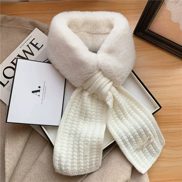 New Style Scarf for Women, Autumn and Winter Korean Style, Atmospheric Knitted Neck Warmer, Versatile Cross-Over Knitted Fake Collar, Thickened and Warm