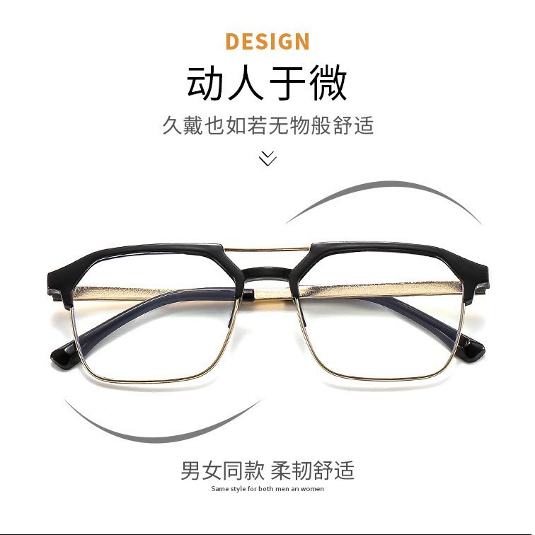 Nuevos gafas flexibles y cómodas anti-luz azul de alta definición mejora de recubrimiento de doble cara artesanía de gafas comerciales casuales