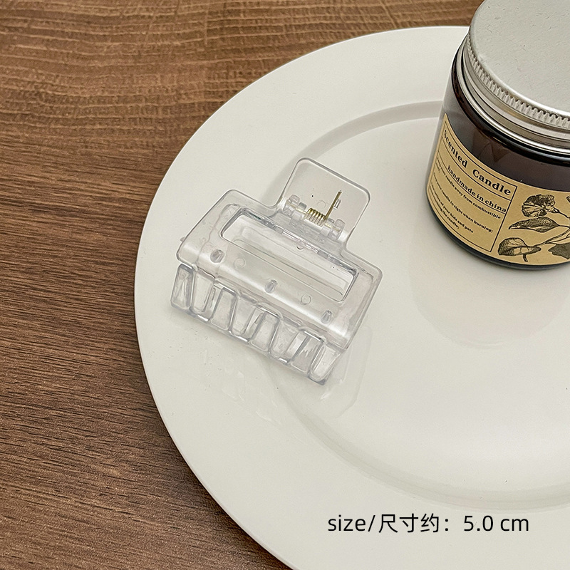 Milk Brown horquilla grande hacia atrás cabeza clip de pelo tocado de las mujeres principios de primavera de alto grado updo tiburón horquilla