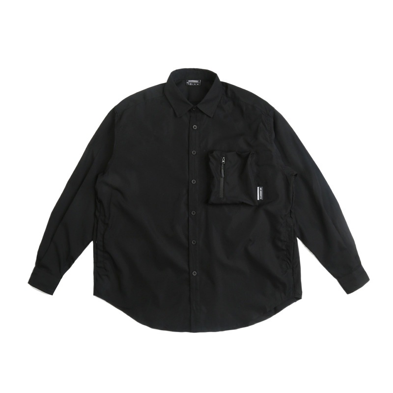 NP hombres otoño e invierno nuevo estilo japonés camisa suelta cityboy multi-Bolsillo camisa de moda marca camisa de manga larga para hombres y mujeres