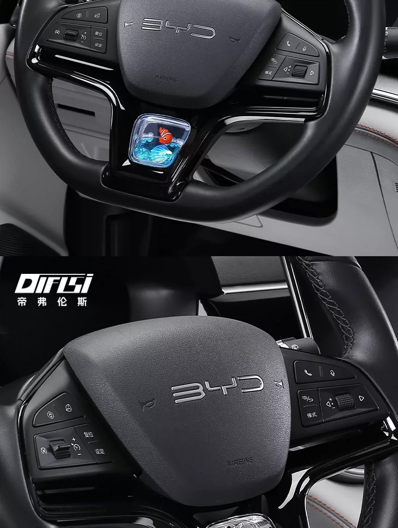 Suitable for Byd Qin Plus Song Pro/Dm-I Steering Wheel Dynamic Sequin Decorative Frame Car Interior Accessories