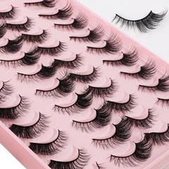 歐美跨境新款20對斜飛狐狸眼大容量混裝假睫毛自然濃密仿真眼睫毛