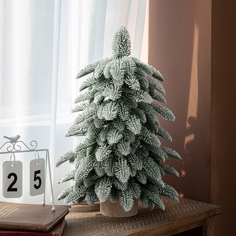 Gangheng árbol de Navidad verde 55cm simulación norbison PE hoja mini flocado decoración del árbol de Navidad árbol de nieve de lujo