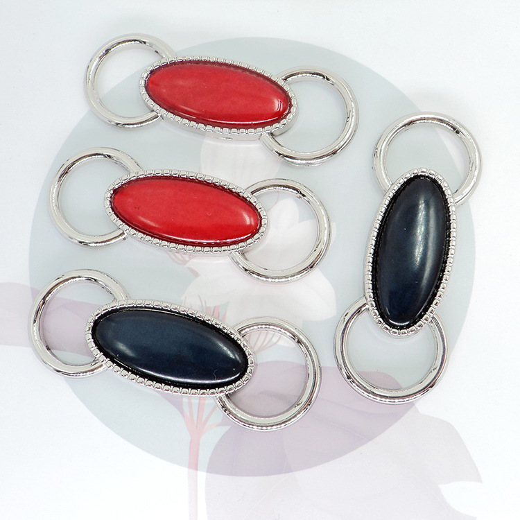 批发泳装胸前合金手缝合金钻扣 比基尼鸡心位镶钻椭圆装饰前中扣