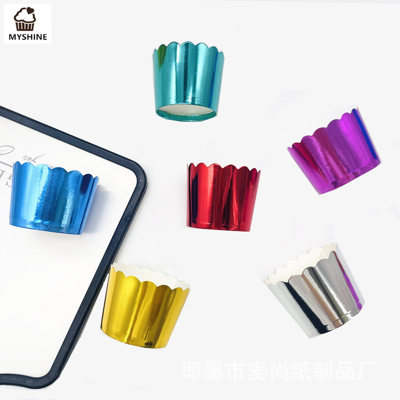 Festival del partido oro y plata medio de alta temperatura resistente a la máquina recta taza para hornear pastel taza de papel molde de pastel Ma fento 50