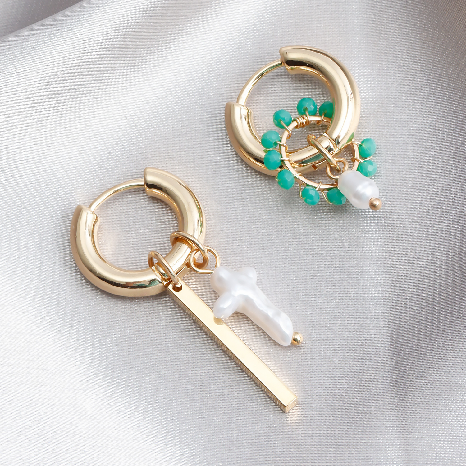 10g Weight Alloy Ear Needle Material Earrings Classification 1 Pair Quantity Holiday, Daily Occasion Alloy Material Geometric, Cross Pattern Women's Gender Plating Design Casual, Simple Style Style 1 Pair Casual Simple Style Geometric Cross Plating Alloy Earrings 17