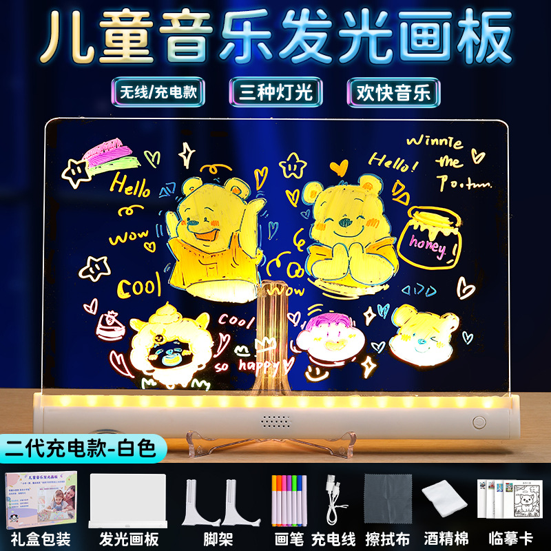 La cartelera luminosa de flores a prueba de pintura borrable se puede colgar, tablero luminoso de escritura a mano, tablero de mensajes de acrílico, puesto al por mayor