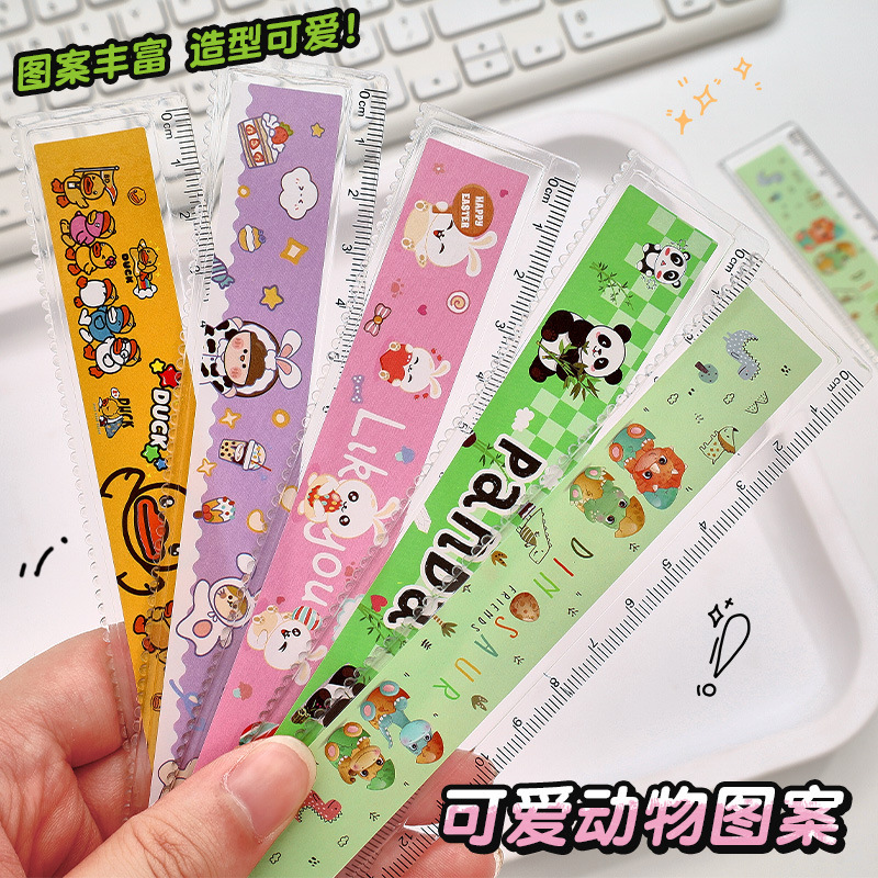 Cartoon Small Animal Ruler Student 15cm Exam Scale Drawing Measuring Ruler Learning Stationery Gift Wholesale