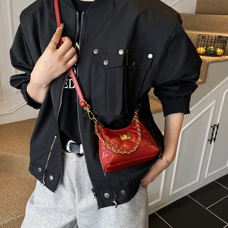 2025 nuevo bolso de moda para niños esmerilado cadenas de moda para niños y niñas bolso de hombro de diamante mini bloqueo cuadrado bolso de bebé