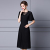 Embroidered hollow out lotus leaf sleeve thin long skirt