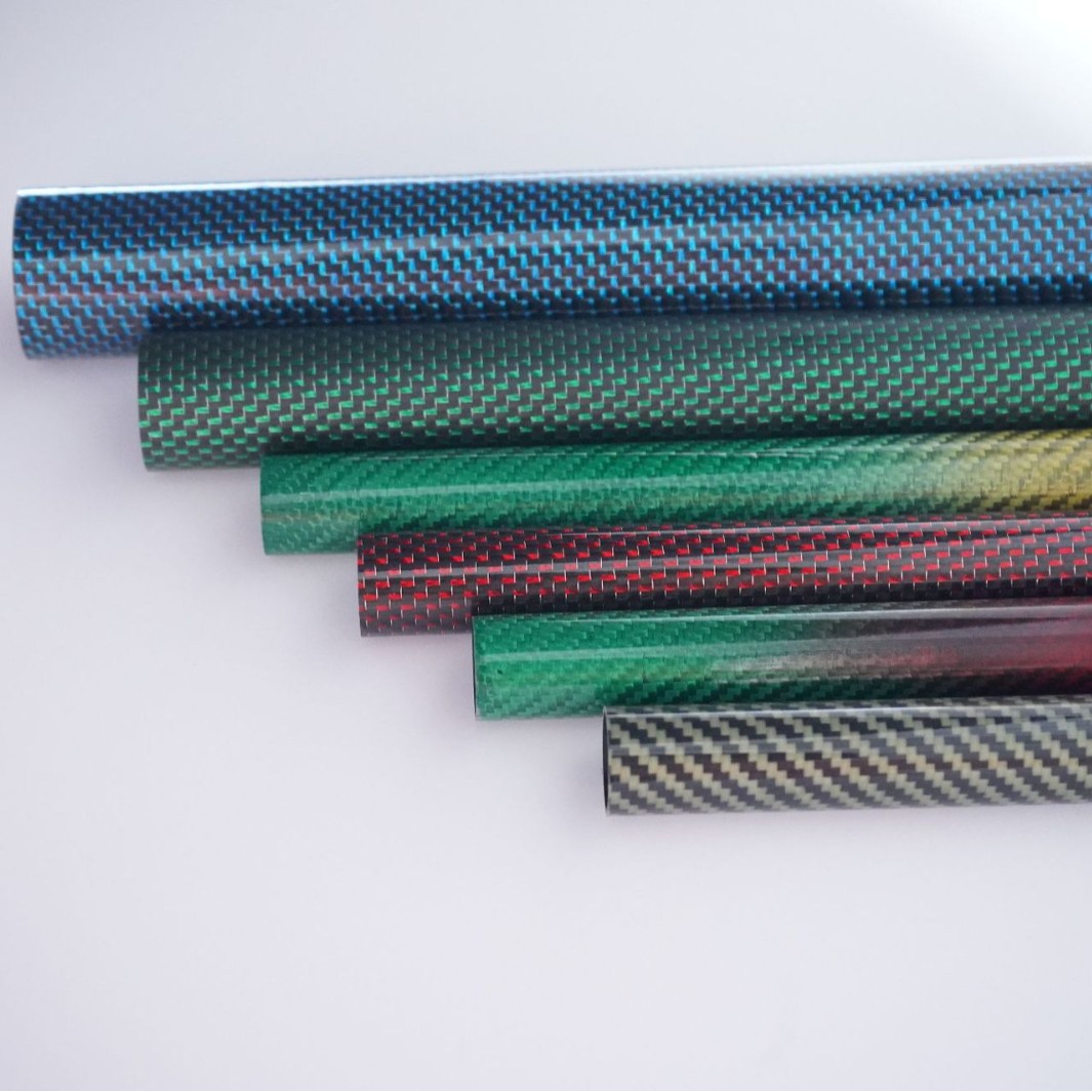 厂家批发彩色碳纤维管高强度运动器材碳管 斜纹亮光空心炭纤维管