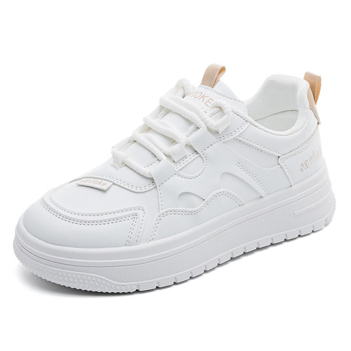 Women's 2024 Spring New White Shoes, Student Breathable, Versatile Sports Casual Dad Shoes, Soft Sole, Spring and Autumn