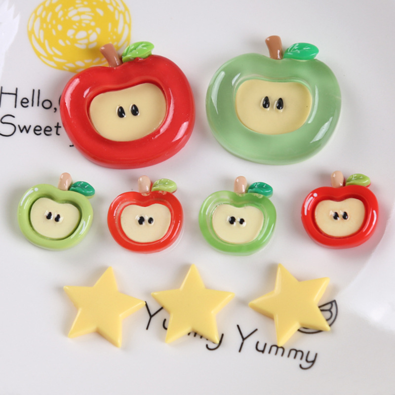 Clear and Delicious Big Apple Accessories DIY Jewelry Accessories Mobile Phone Case Keychain Pendant Refrigerator Magnet Material Wholesale