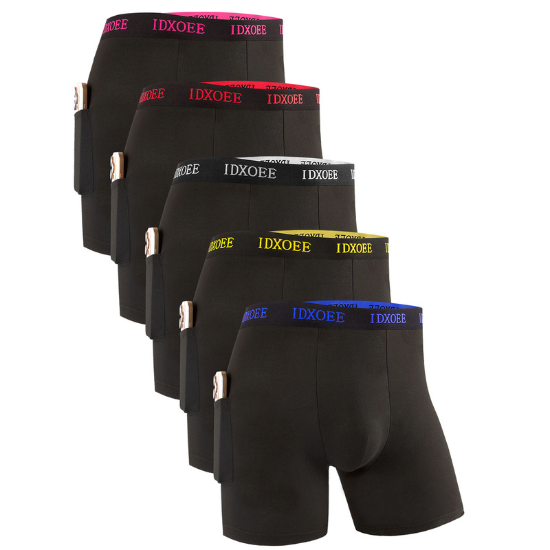 Amazon Cross-Border Foreign Trade Men's Underwear Five-Point Long Pocket Boxer Briefs Men's Boxer Sports Pants Plus Long Pants