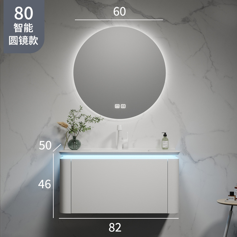 Mueble de baño de cerámica cuenca integrada lavabo de madera maciza lavabo gabinete de baño de cerámica integrada combinación gabinete de lavabo